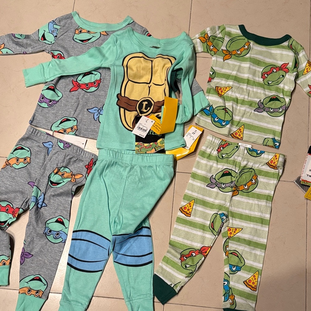 Teenage Mutant Ninja Turtles Kids Pajama Sets - Green, Gray, Blue